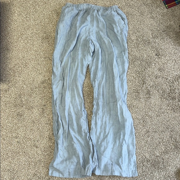 Flax Soft Gray Linen Trousers - Picture 3 of 7